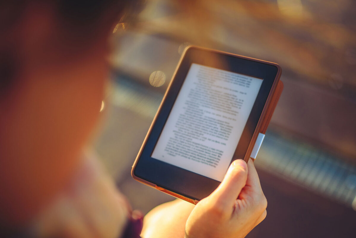 woman reading an eBook