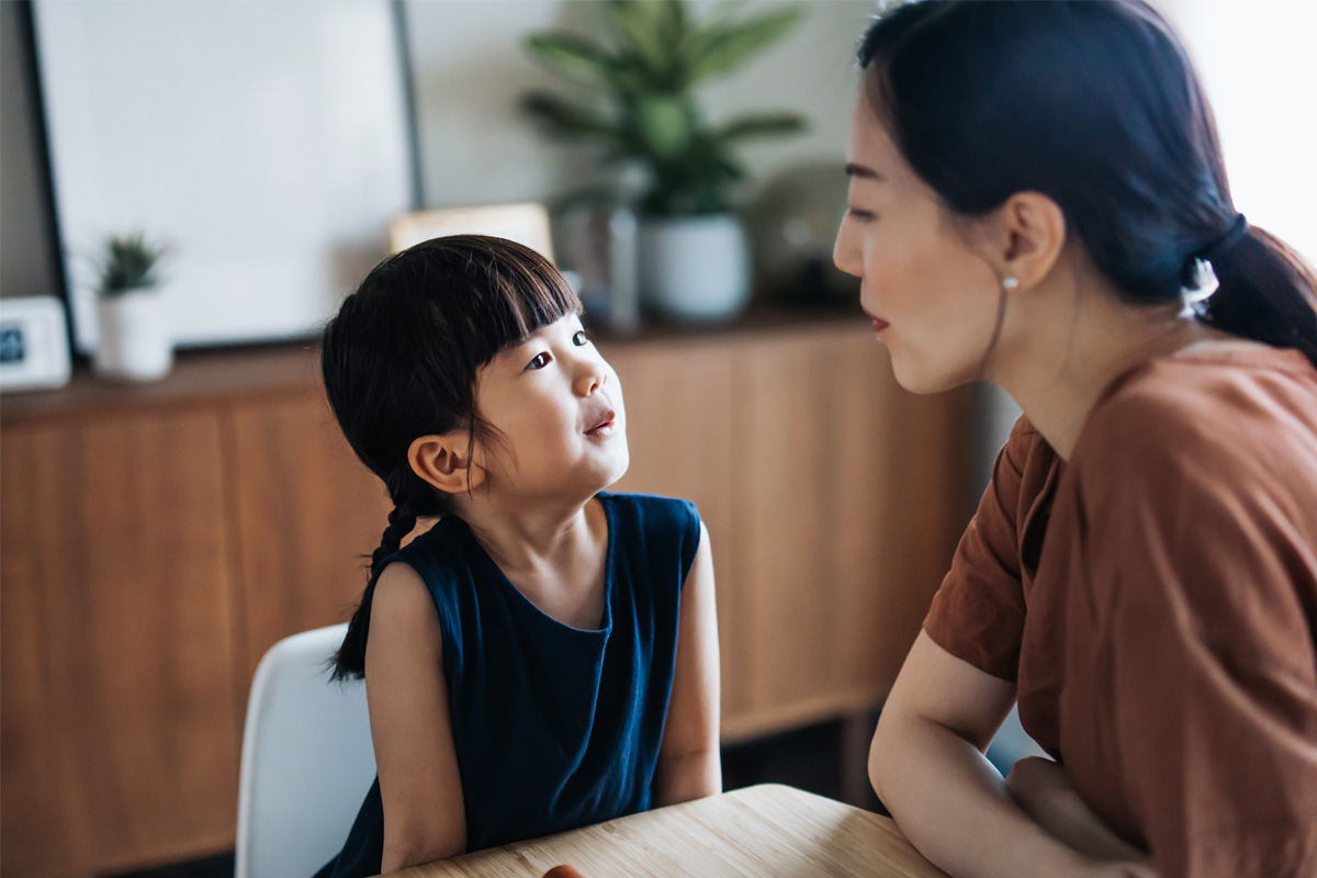 family practicing a new language